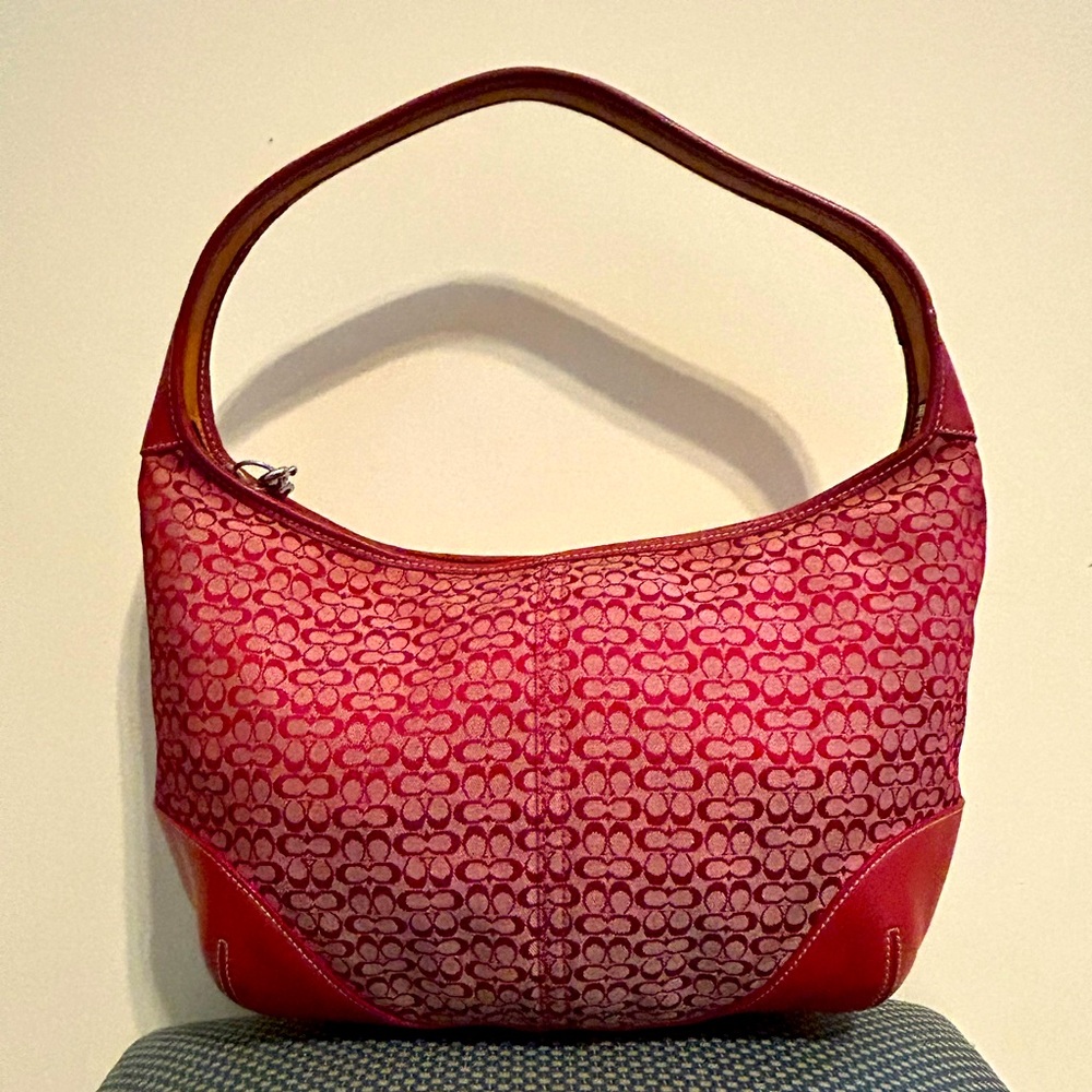 Vintage Coach Y2K SoHo 6617 Cherry Red Ergo Mini Signature Shoulder Bag